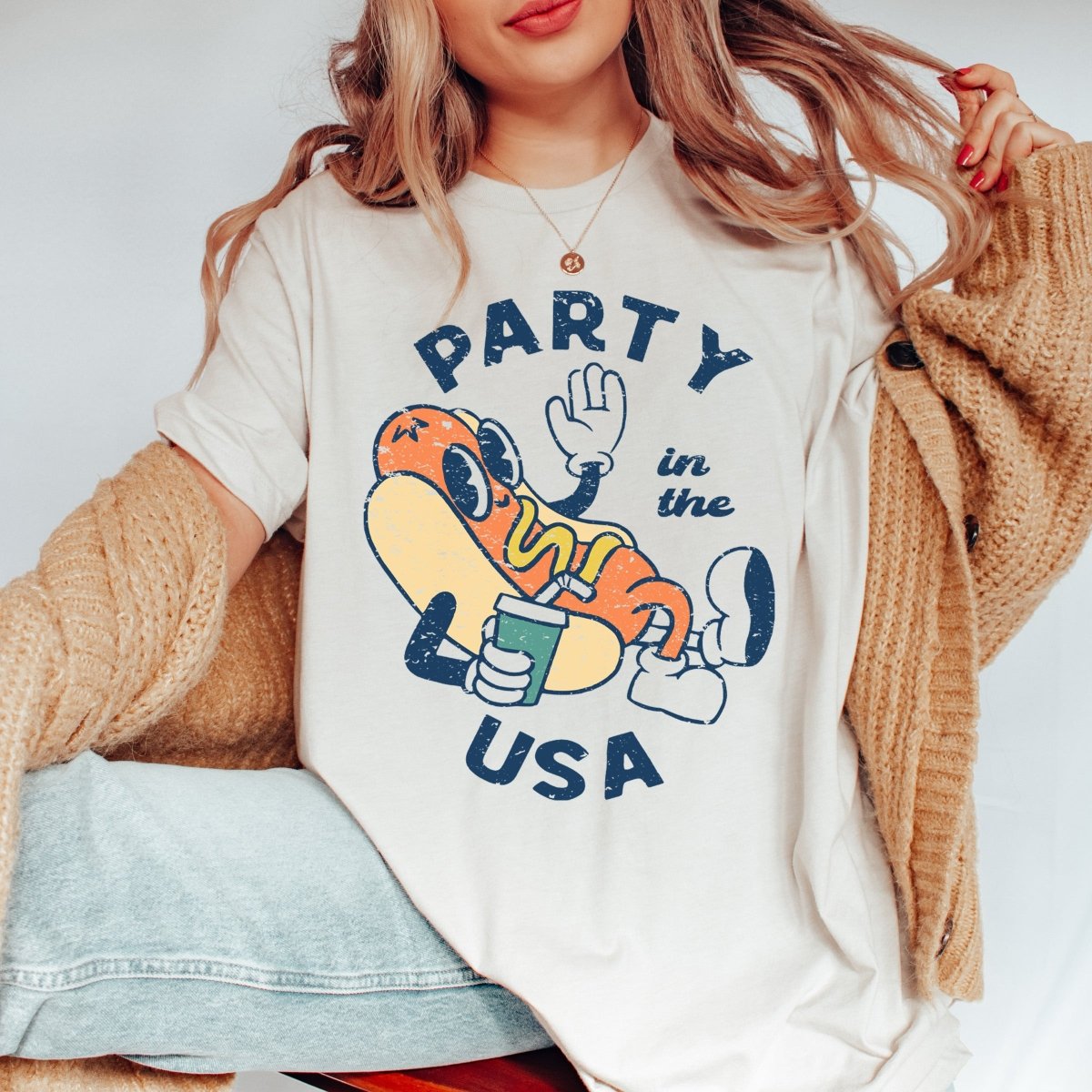 Hotdog Party in the USA Tee - Limeberry Designs