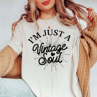 I am Just a Vintage Soul Wholesale Tee - Limeberry Designs