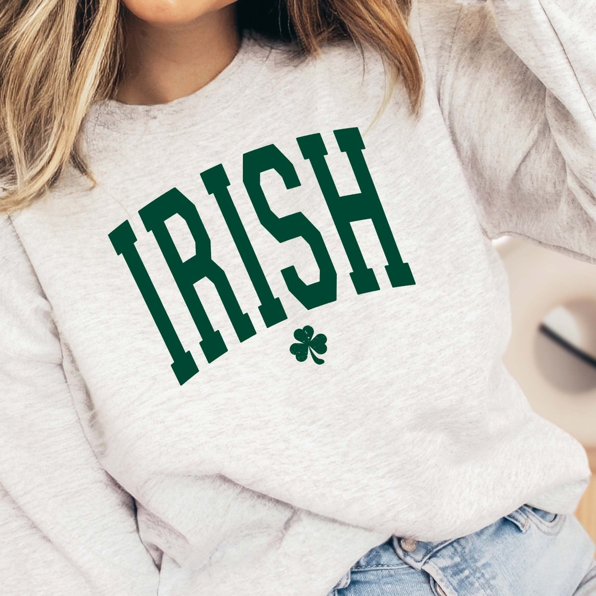 Irish With Shamrock Green Wholesale Crewneck Sweatshirt - Limeberry Designs