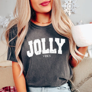 Jolly Vibes White Comfort Colors Tee - Limeberry Designs