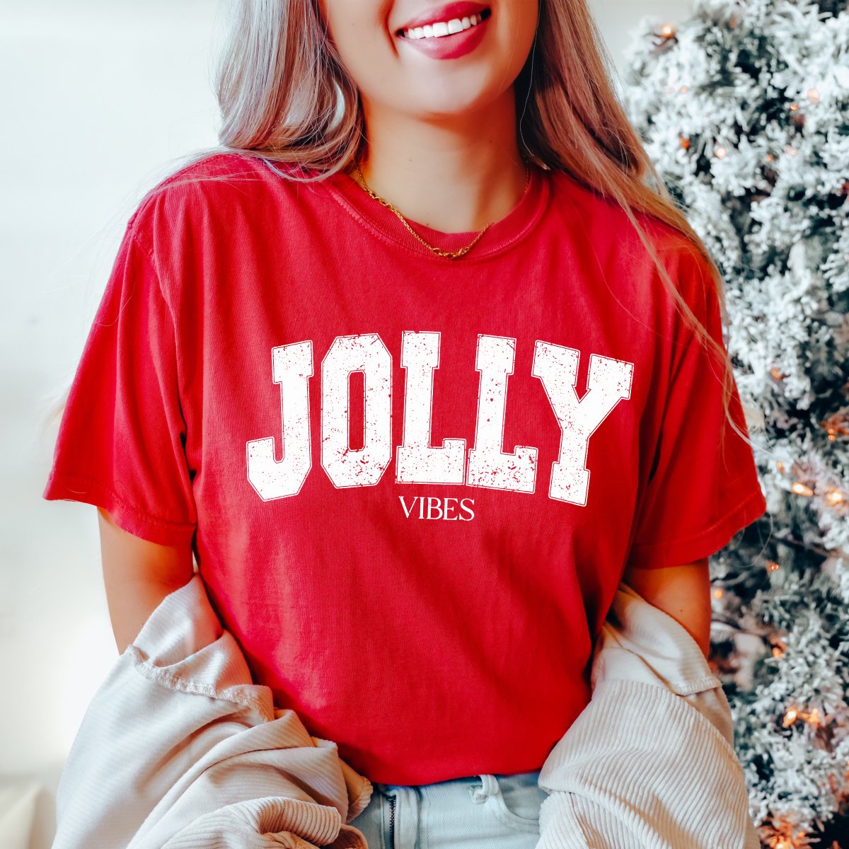Jolly Vibes White Comfort Colors Wholesale Tee - Limeberry Designs