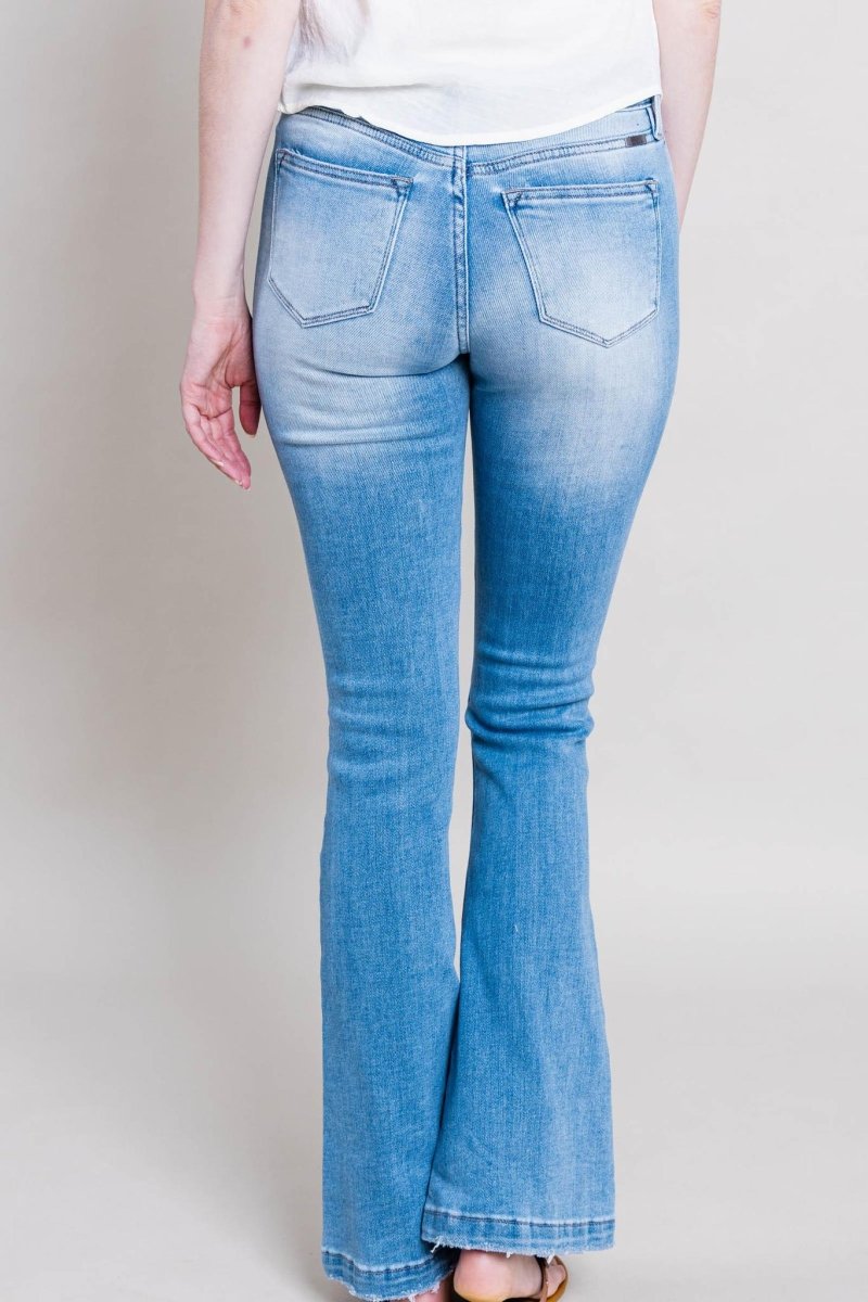KanCan - Harlowe Mid Rise Distressed Flare Jeans - Limeberry Designs