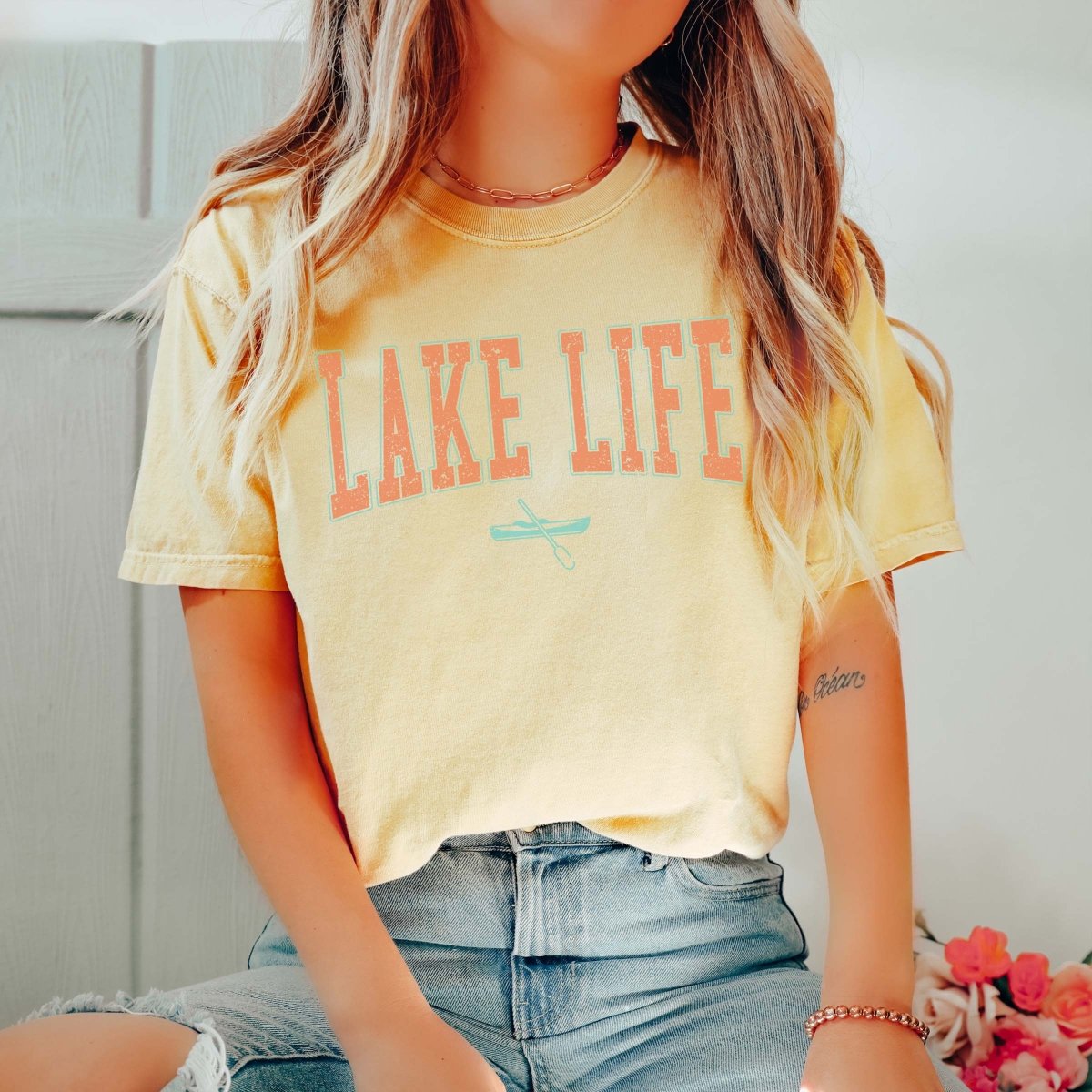 Lake Life Rowboat Comfort Color Tee - Limeberry Designs