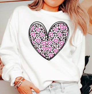 Leopard Hearts and More Hearts Wholesale Crewneck Sweatshirt - Limeberry Designs