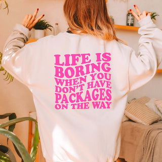 Life Is Boring - Save With Chelsea Bella Crew Sweatshirt - Limeberry Designs