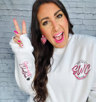 Life Is Boring - Save With Chelsea Bella Crew Sweatshirt - Limeberry Designs