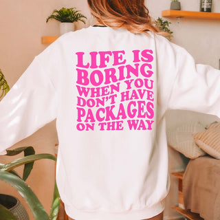 Life Is Boring - Save With Chelsea Bella Crew Sweatshirt - Limeberry Designs