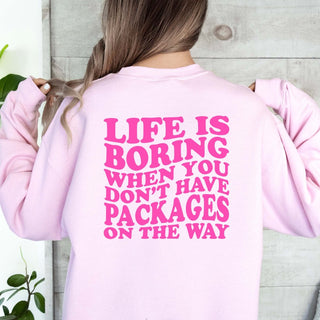 Life Is Boring - Save With Chelsea Bella Crew Sweatshirt - Limeberry Designs