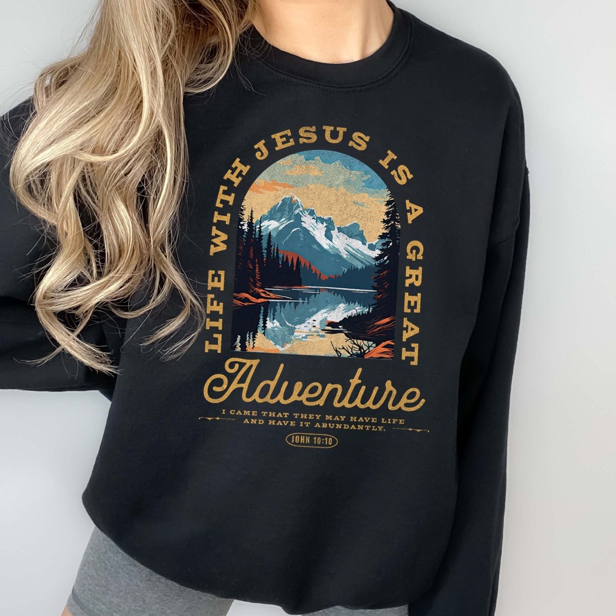 Life with Jesus is a Great Adventure Crew Sweatshirt - Limeberry Designs