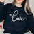 Love Distressed Script Crew Sweatshirt - Limeberry Designs