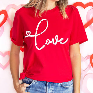 Love Distressed Script Wholesale Tee - Limeberry Designs