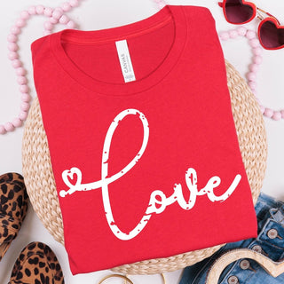 Love Distressed Script Wholesale Tee - Limeberry Designs