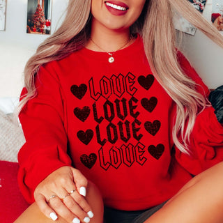 Love Stacked Hearts Crew Sweatshirt - Limeberry Designs