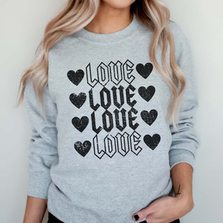 Love Stacked Hearts Wholesale Crew Sweatshirt - Limeberry Designs