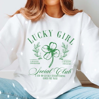 Lucky Girl Social Club Crew Sweatshirt - Limeberry Designs