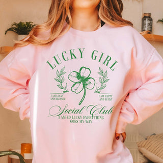 Lucky Girl Social Club Crew Sweatshirt - Limeberry Designs