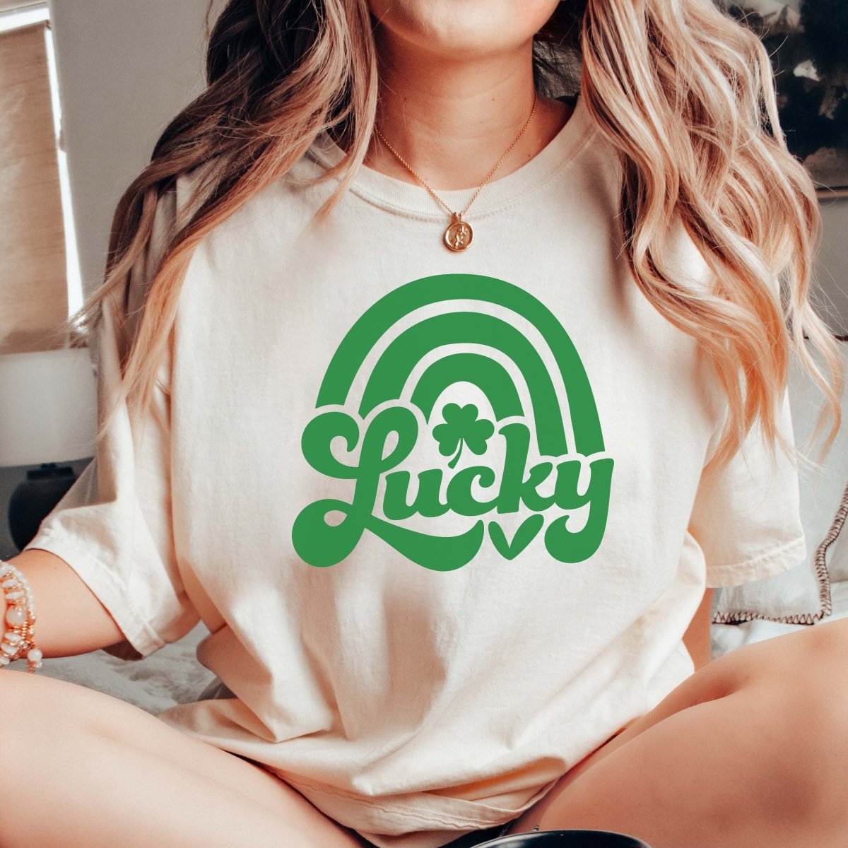 Lucky Rainbow Comfort Color Tee - Limeberry Designs