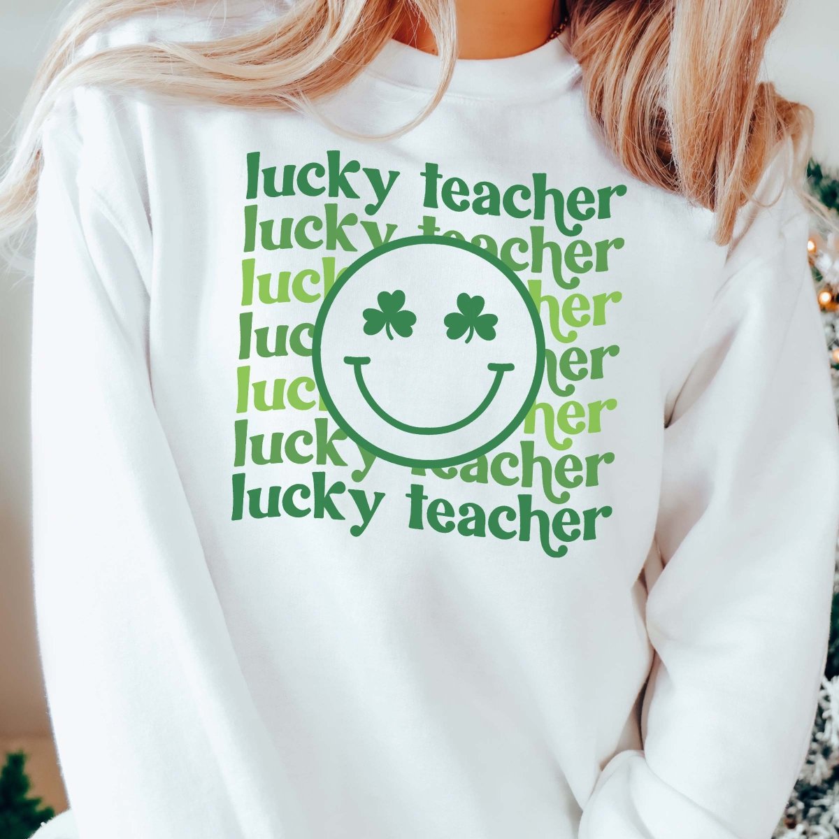 Lucky Teacher Smile Crewneck - Limeberry Designs