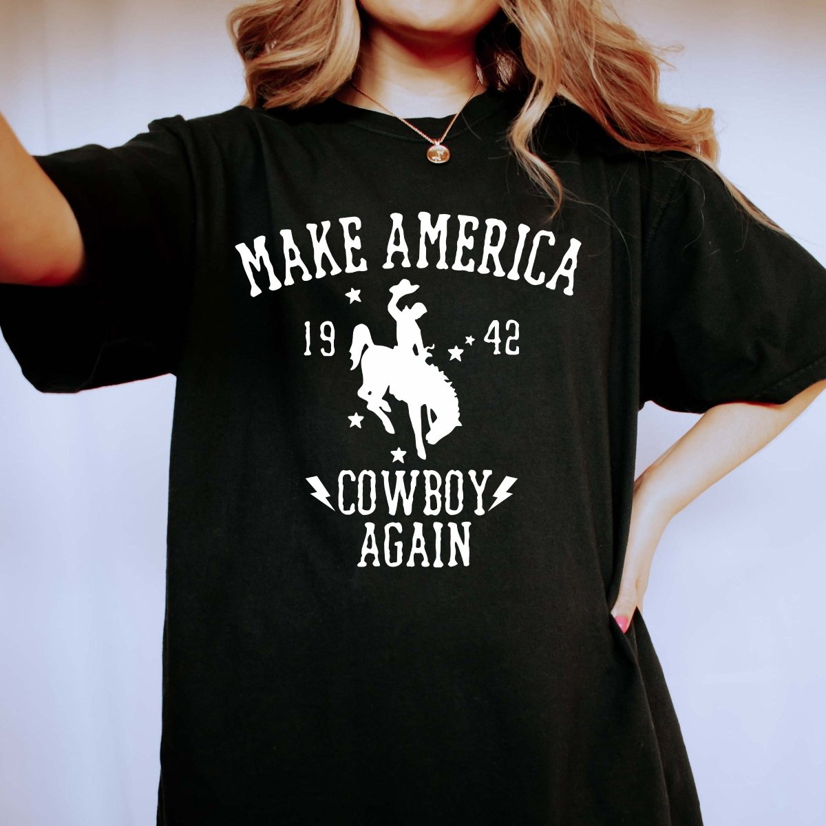 Make America Cowboy Again Comfort Color Tee - Limeberry Designs