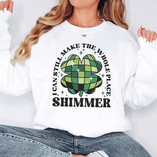 Make The Whole Place Shimmer Green Disco Sweatshirt - Limeberry Designs