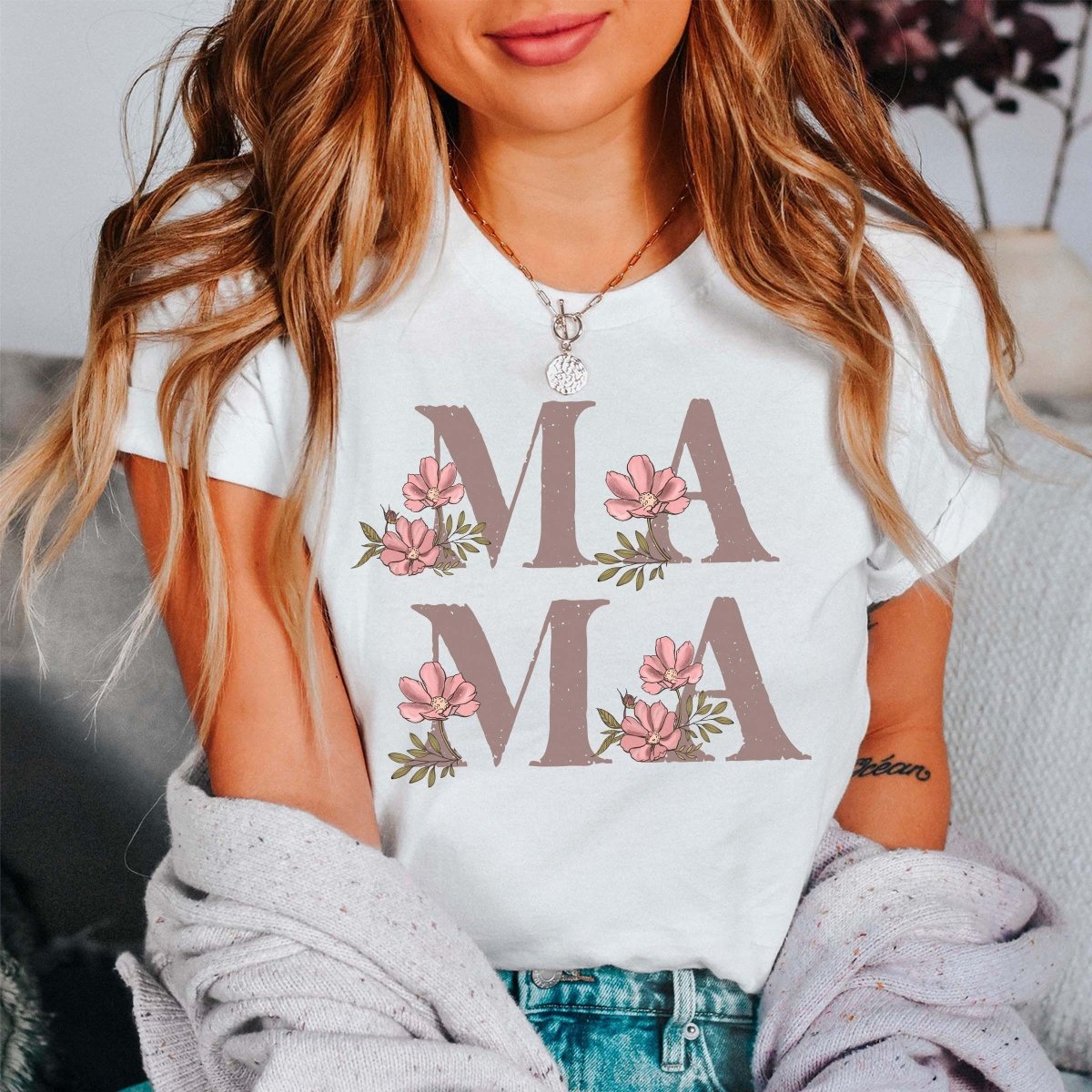 Mama Flowers Pink Wholesale Tee - Limeberry Designs