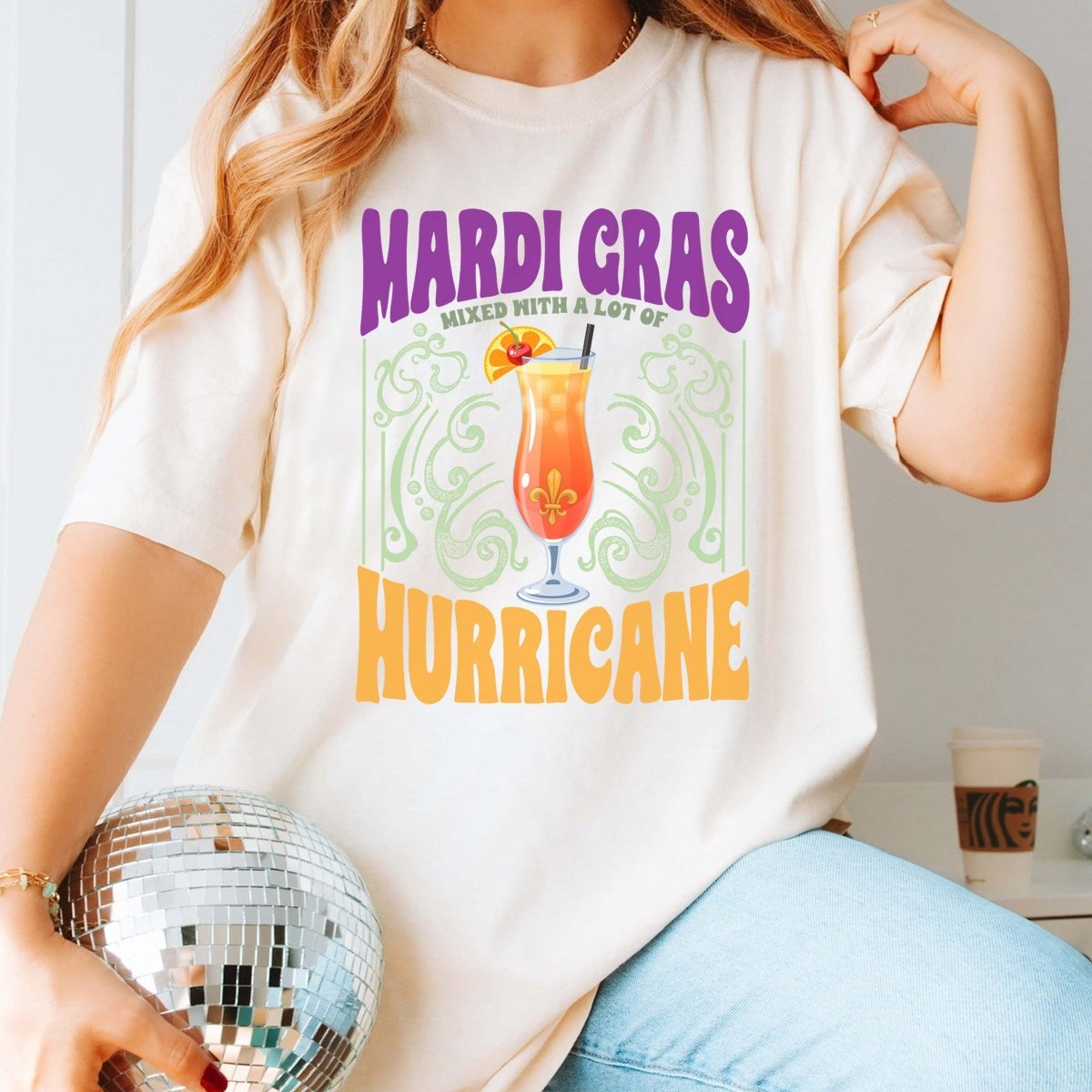 Mardi Gras Mixed with Hurricane Wholesale Comfort Color Tee - Limeberry Designs