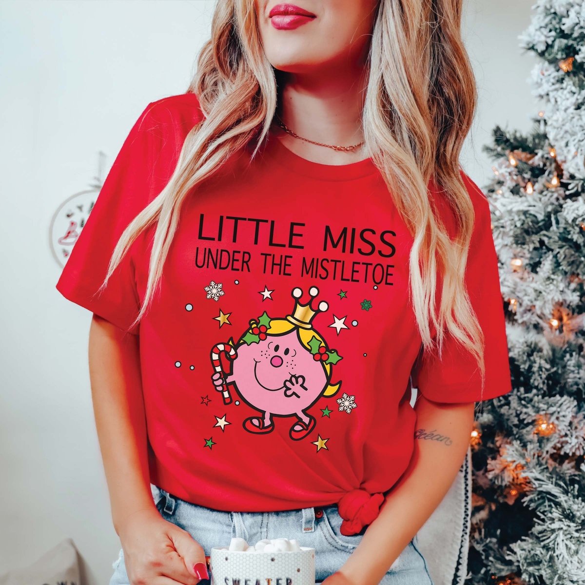 MEDIUM &amp; LARGE Little Miss Under the Mistletoe Tee- Final Sale - Limeberry Designs
