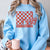 Merry Christmas Checkered big M Sweatshirt - Limeberry Designs