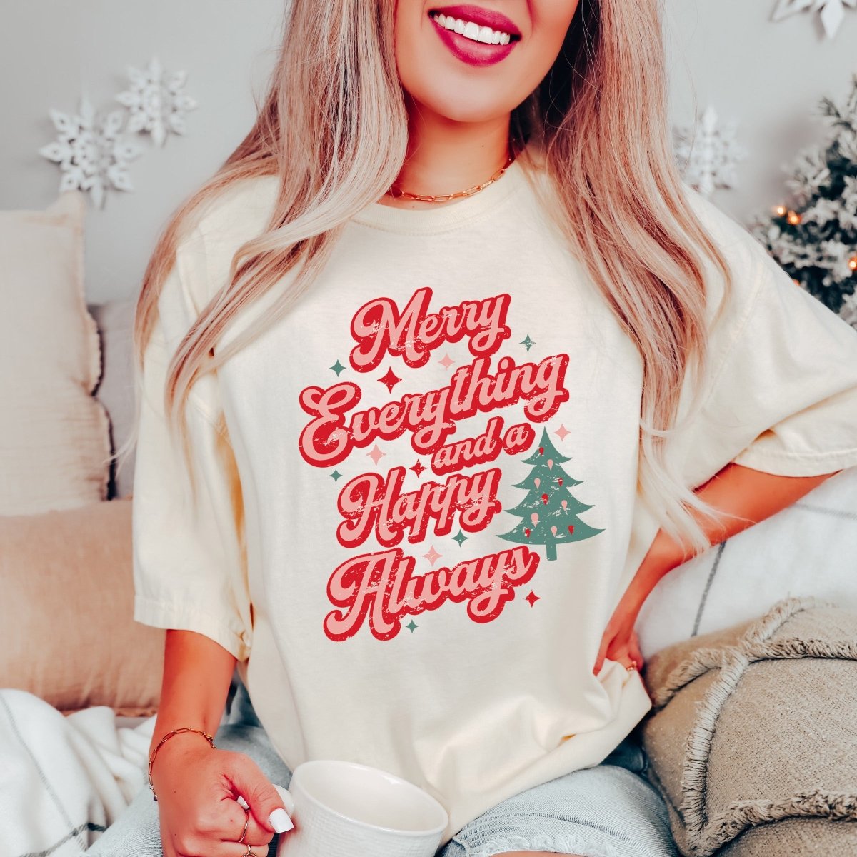 Merry everything Happy Always Comfort Colors Wholesale Tee - Limeberry Designs