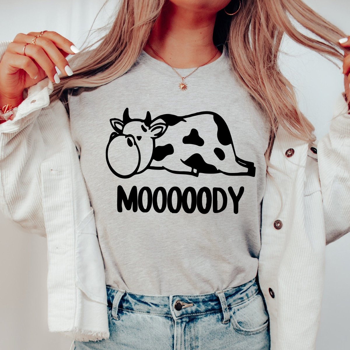 Moody cow Tee - Limeberry Designs