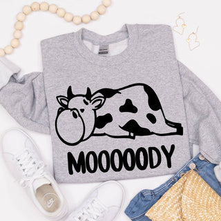 Mooooody Cow Crewneck Wholesale Sweatshirt - Limeberry Designs