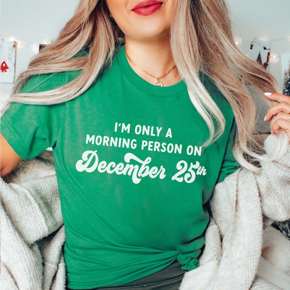 Morning Person December 25th Bella Graphic Wholesale Tee - Limeberry Designs