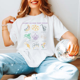 My Favorite Mardi Gras Collage Comfort Color Tee - Limeberry Designs
