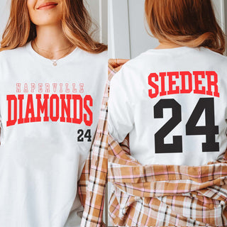 Naperville Diamonds Custom Name & Number Tee - Limeberry Designs