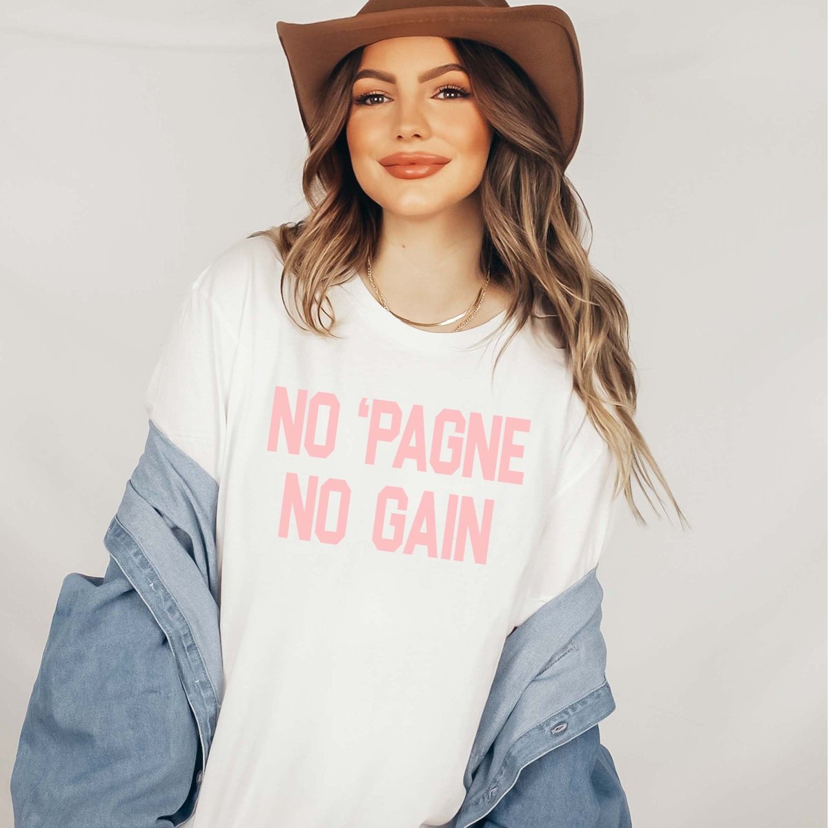No &#39;Pagne No Gain Tee - Limeberry Designs