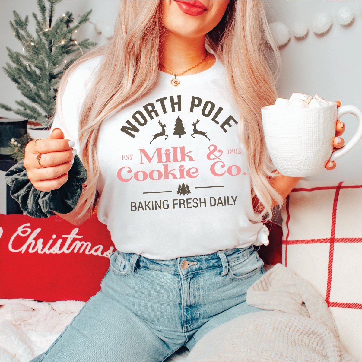 North Pole Milk & Cookies Co. Bella Graphic Wholesale Tee - Limeberry Designs