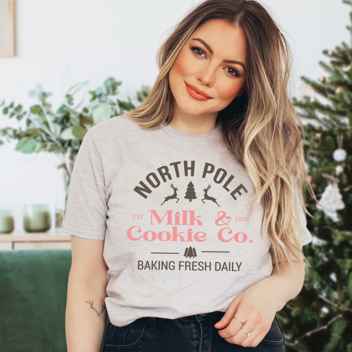 North Pole Milk & Cookies Co. Bella Graphic Wholesale Tee - Limeberry Designs