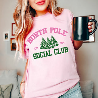 North Pole Social Club Comfort color tee - Limeberry Designs