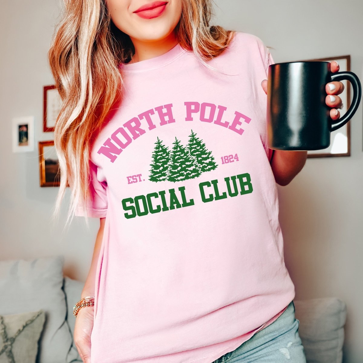 North Pole Social Club Comfort color Wholesale tee - Limeberry Designs