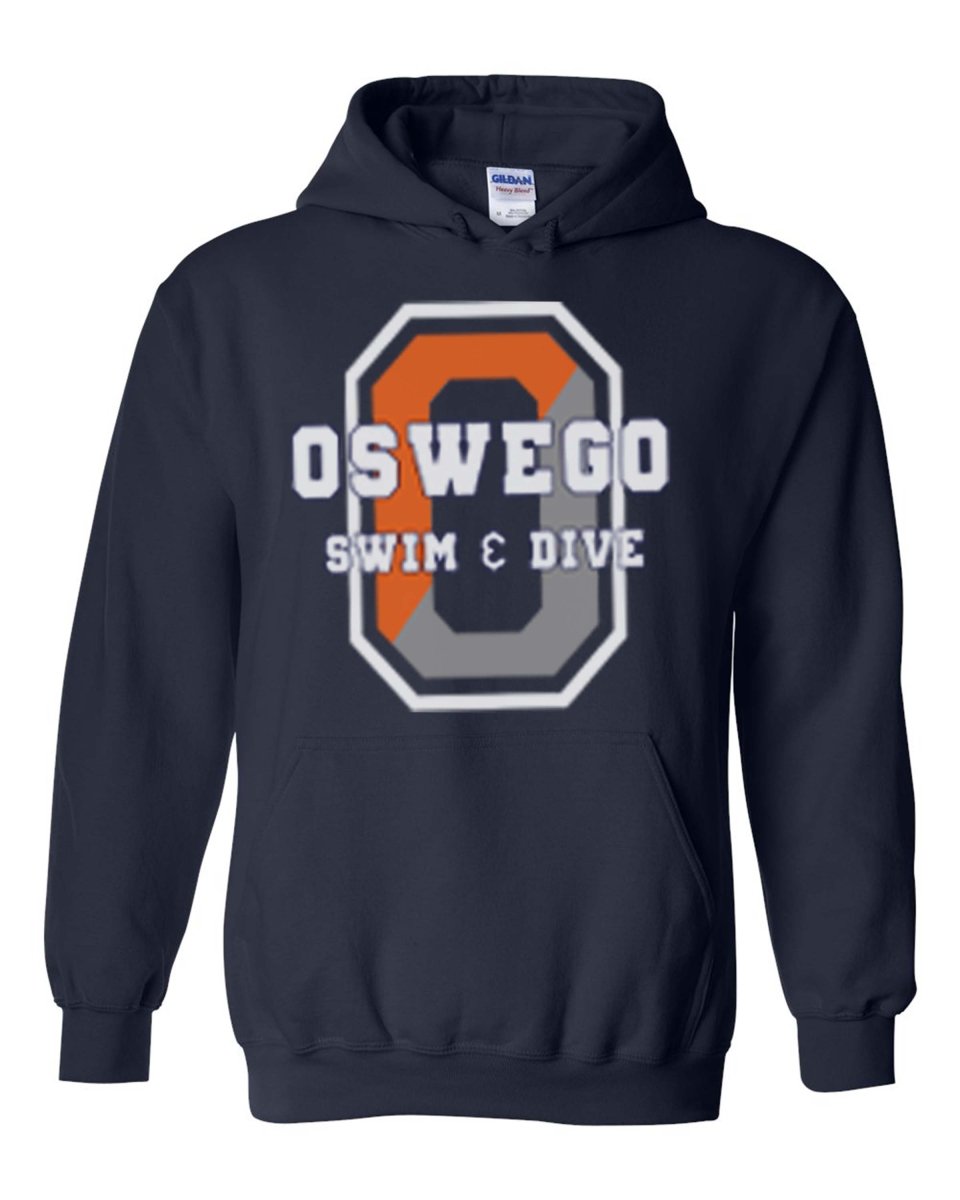 Orange and Grey Oswego Swim & Dive Hoodie - Limeberry Designs