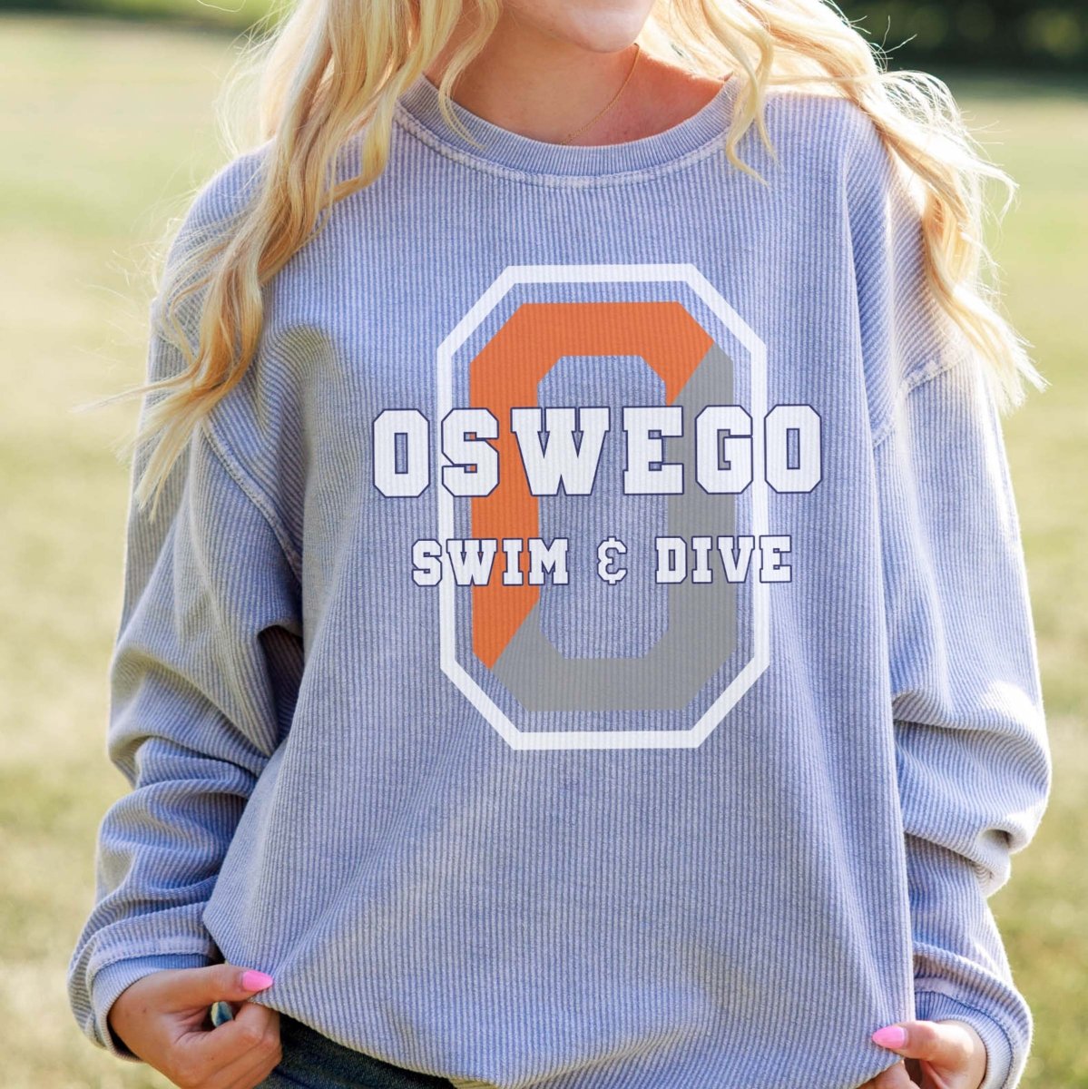 Oswego Swim & Dive Corded Crew - Limeberry Designs