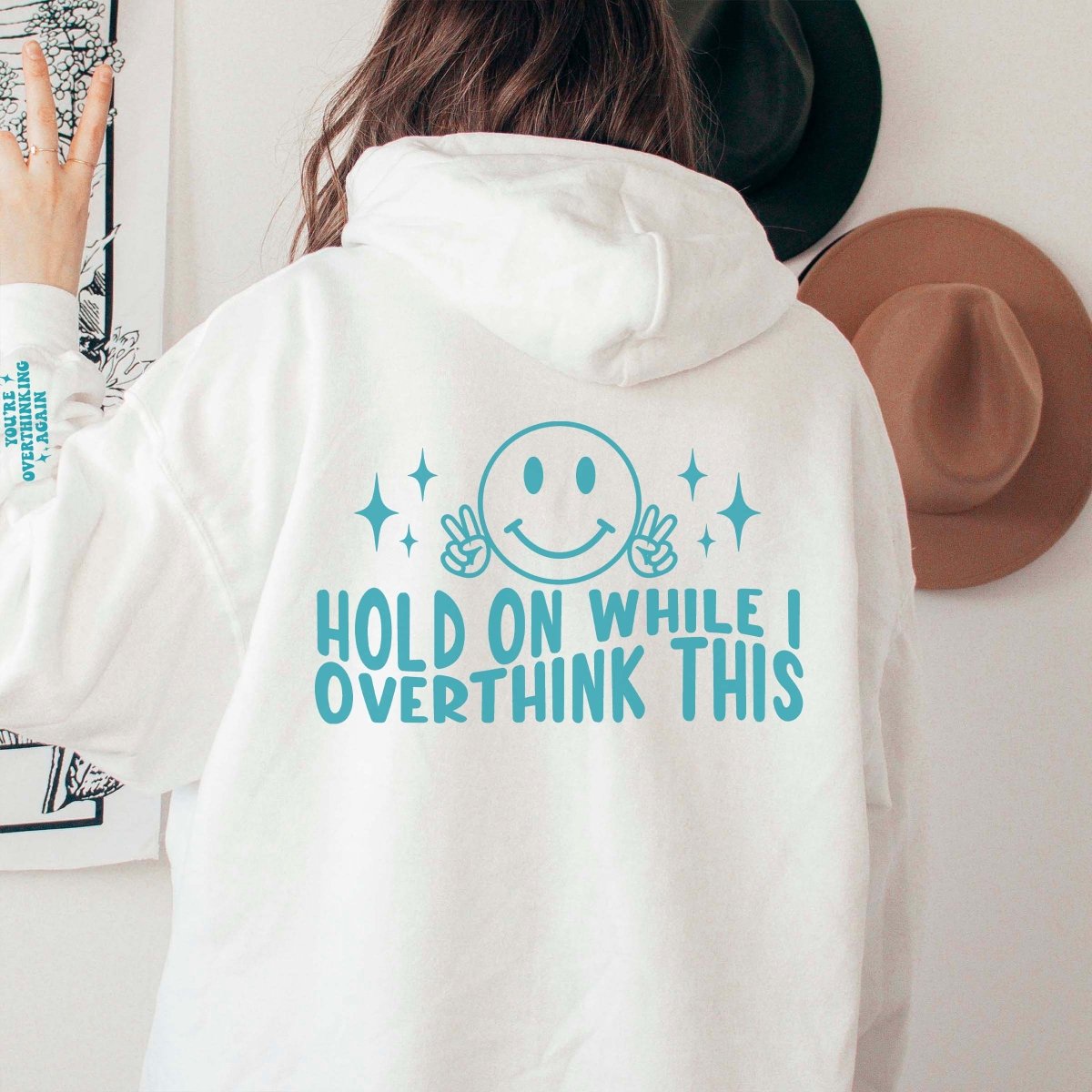 Overthinking Hoodie With Sleeve Design - Limeberry Designs