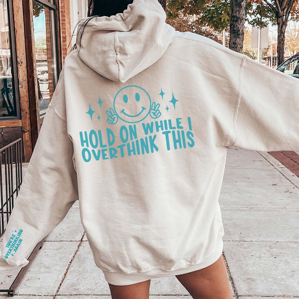 Overthinking Hoodie With Sleeve Design Limeberry Designs T Shirt