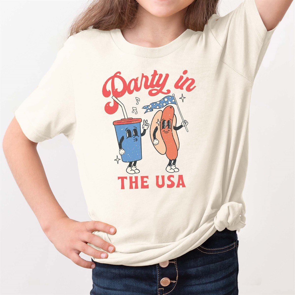 Party in the USA Hotdog Youth Wholesale Tee - Limeberry Designs