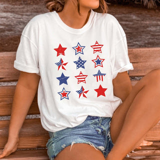 Patriotic Stars Collage Tee - Limeberry Designs