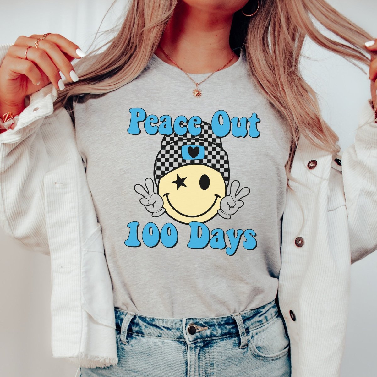 Peace Out 100 Days Smile Tee - Limeberry Designs