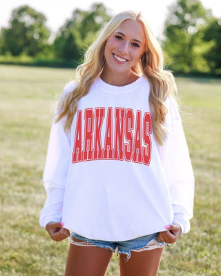 Personalized Collegiate Letter Chicka Dee Corded Crew - Limeberry Designs