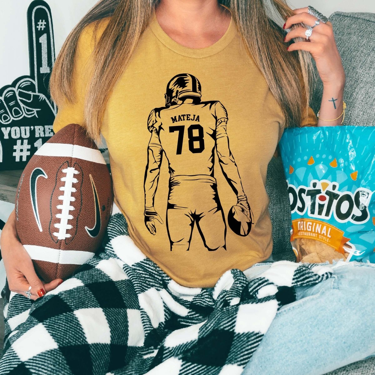 Personalized Football Player Tee