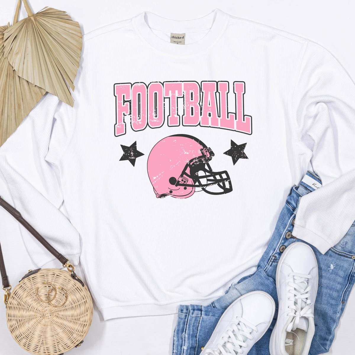 Pink Football Corded Wholesale Crew - Limeberry Designs