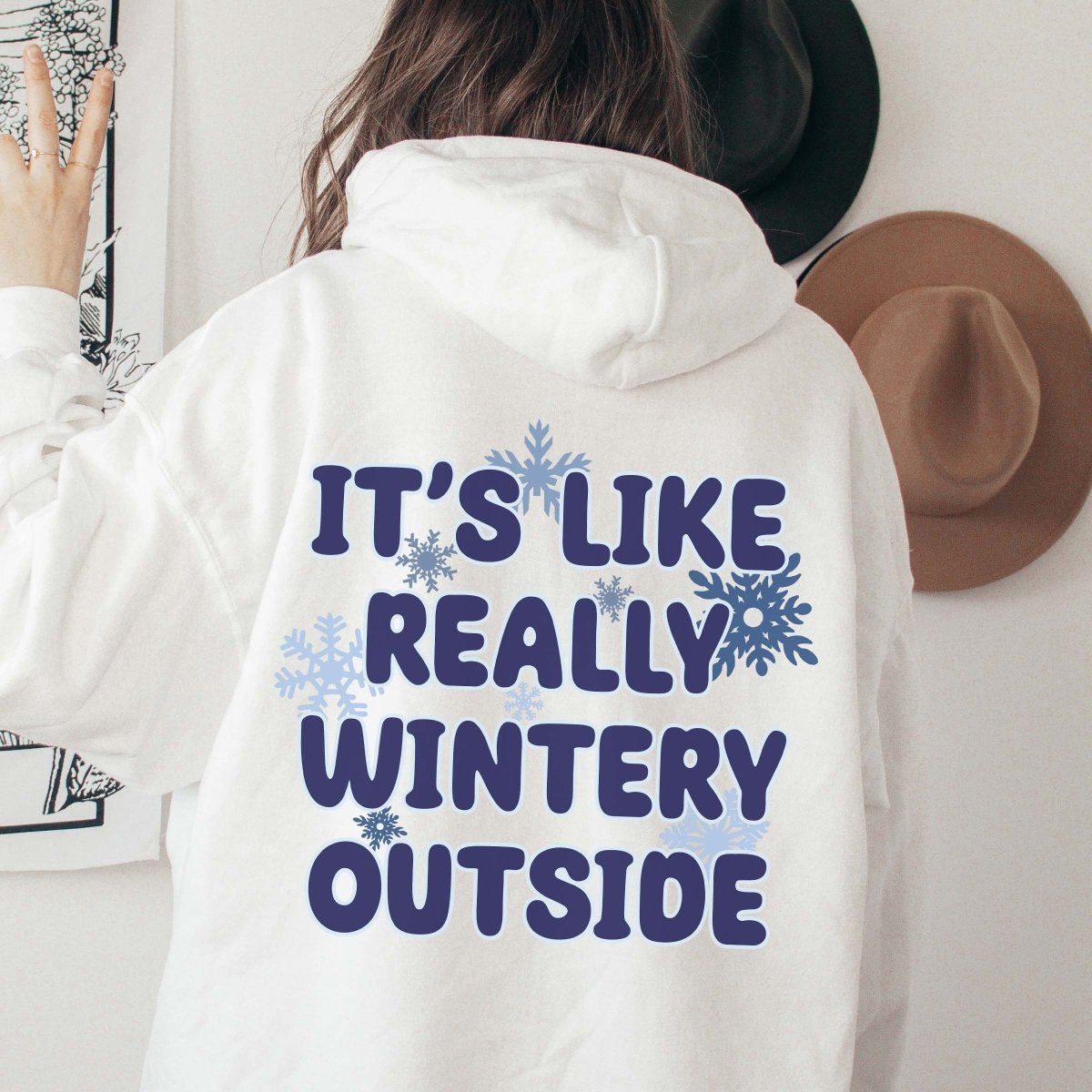 Really Wintery Outside Back Of Hoodie - Limeberry Designs